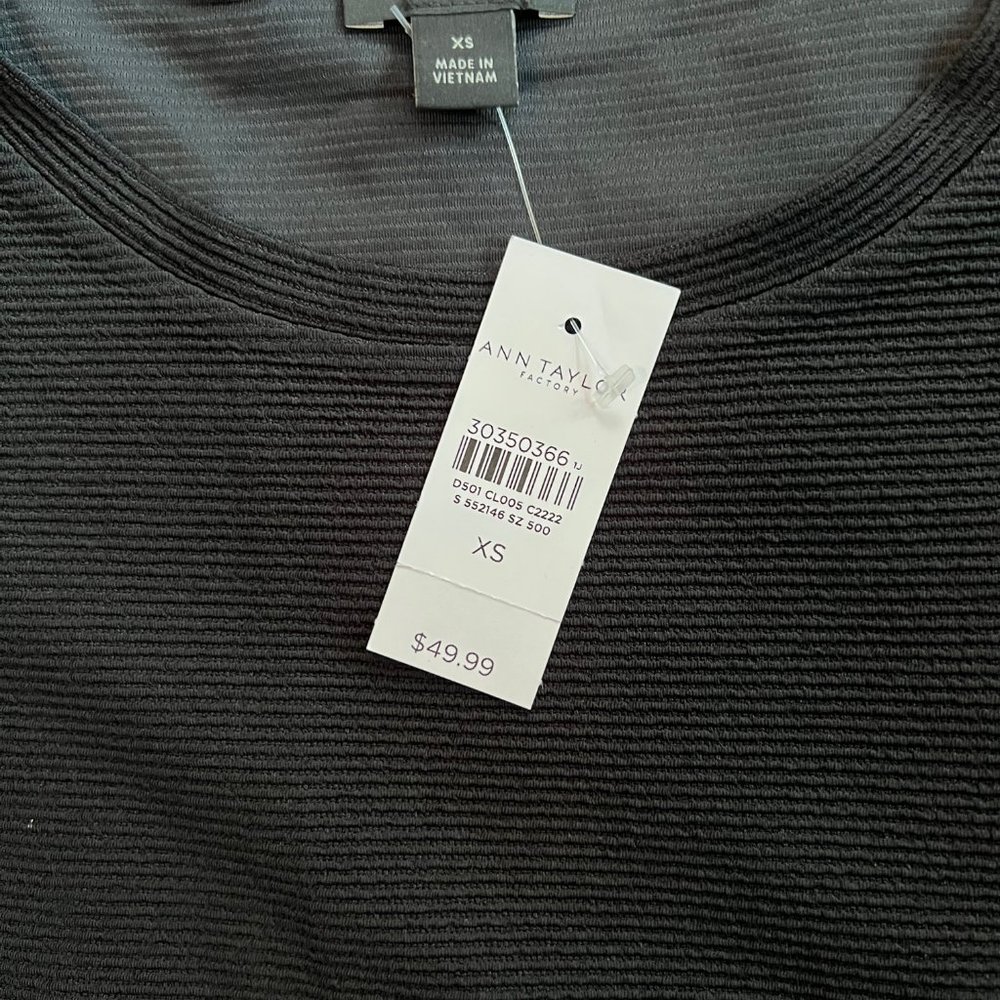 Ann Taylor Factory Long Sleeve Black Shirt - Picture 4 of 5